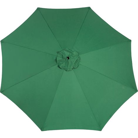 Parasol de terrasse déporté suspendu de 3 m (10 pi) de Best Choice Products avec réglage facile de l'inclinaison, toile en polyester, 8 baleines pour jardin ou piscine - (Vert foncé) (Sans base) (1/5)