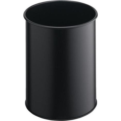PAPELERA METALICA DE 15L LISA COLOR NEGRO DURABLE 3301-01