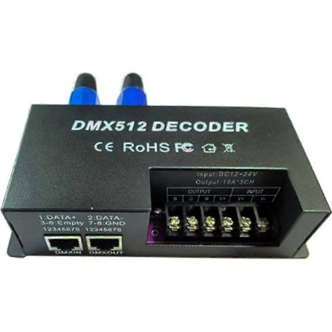 3-Kanal-DMX-Decoder RGB-LED-Streifen-Controller DMX--