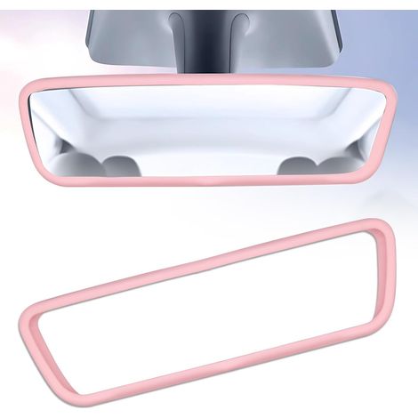 Silikon-Rückspiegelabdeckung in Pink – Schutzrahmen, kompatibel mit Autos – Pinkes Zubehör – für Model 3/Y (1/5)