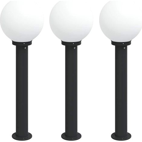 Borne lumineuse lot de 3 80 cm noire IP44 vidaXL