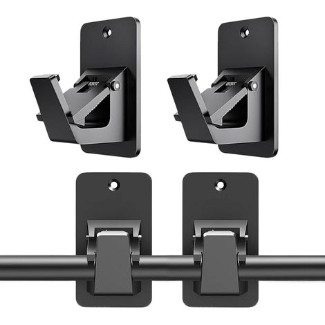 (4pcs)Curtain Rod Bracket Set, 4 Adjustable Window Pole Holders, Wall Mount Support, Perfect For Bathroom Laundry & Living Room Kitchen Balcony Apartment Decor, Space Saving Solution (1/5)