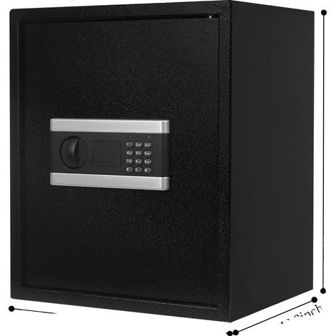 Coffre-fort de sécurité, serrure électronique, compartiments multiples, noir (1/2)