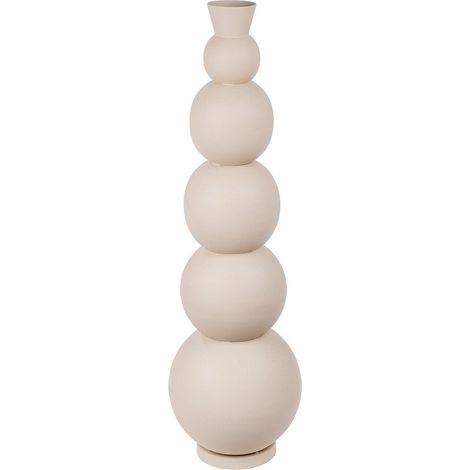 Grand Vase décoratif, Moderne, Taille XXL, en Fer, pour Herbe de la Pampa, Fleurs, Couleur : Beige, Gris, Hauteur : 112 cm (1/2)