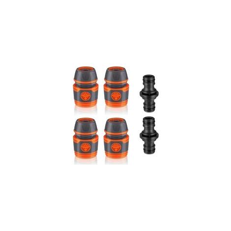 Pmueuff 4 Pièces Raccord Tuyau D'arrosage Ensemble, 13 mm (1/2 Pouce) Connecteur de Tuyau D'irrigation Raccords D'arrosage Rapides Extension de Raccord Tuyau D'arrosage pour Jardin, La (1/5)