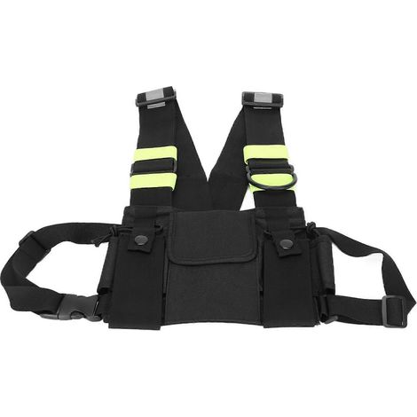 Sacoche de poitrine réfléchissante pour talkie-walkie, radio bidirectionnelle, compatible Kenwood, Motorola et Hytera. (1/5)