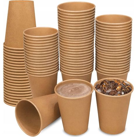 Gobelets en papier kraft pour café/thé 250 ml ø80 mm 100 pièces. (1/5)