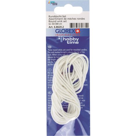 Mèche pour Bougie Taille 05, 3 m, Blanc, 5