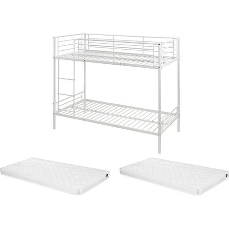 Letto a castello 2 x 90 x 190 cm Bianco + Materasso - DUOTIS II