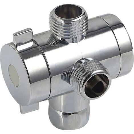 Adaptateur T 3 Voies - Robinet Inverseur Douche 1/2 Pouces - Pour Pommeau De Douche - 1 Pièce (1/3)