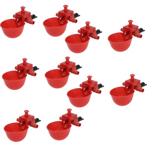 Distributeur d'eau Automatique pour Volaille Réglable 9,5mm en Plastique Rouge, Abreuvoir pour Pigeons et Poulets, Lot de 30 Pièces, Usage Ferme et Élevage, Système D'hydratation (1/5)