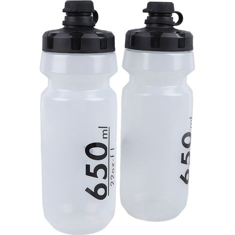 Lot de 2 gourdes de vélo en plastique alimentaire de grande capacité, résistantes à la poussière et dotées d'un bouchon à bec verseur en silicone. (1/5)