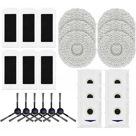 Filtre pour aspirateur brosse pour aspirateur Filtre de brosse pour aspirateur filtre de 24PCS Ecovacs Deebot T30 Pro Omni / DDX14 T30 MAX Aspirateur Side Brosse HEPA Filtre Serpillière Rag Sac à pous (1/5)