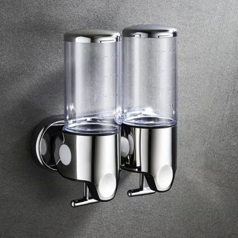 1000ML Distributeur de Savon Mural-gel douche, shampooing et après-pour salle de bain, cuisine, hôtel(transparente) (1/4)