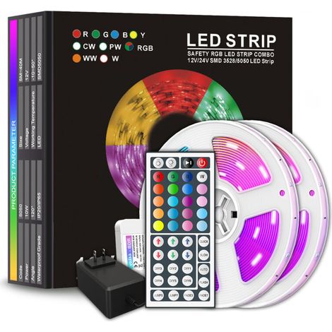 Bande lumineuse d'extérieur à 300 LED à couleur changeante, étanche, 10 m, avec télécommande (1/5)