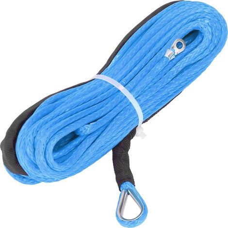 Câble de treuil en fibre synthétique imperméable - 4,8mm x 15m, résistance à la rupture 2500kg (Bleu) (1/5)