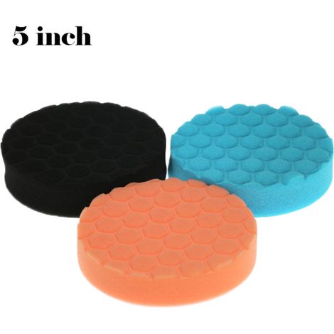 Kit 4 tampons polissage mousse pour voiture 80/125/150/180mm – Pour polisseuse et lustreuse (1/5)