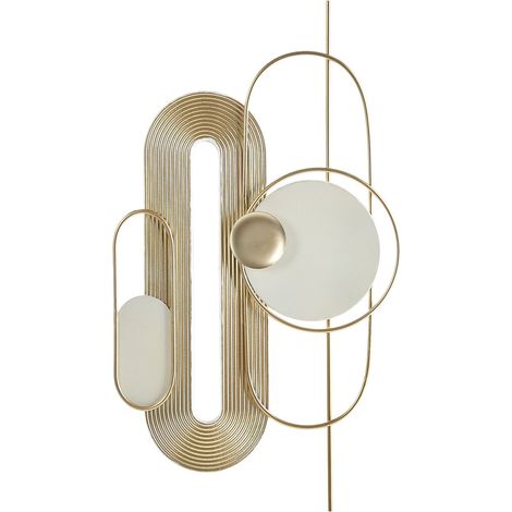 Wall Ornament Metal Handmade Moisture Resist Spray Paiting Gold White Vesdum (1/5)