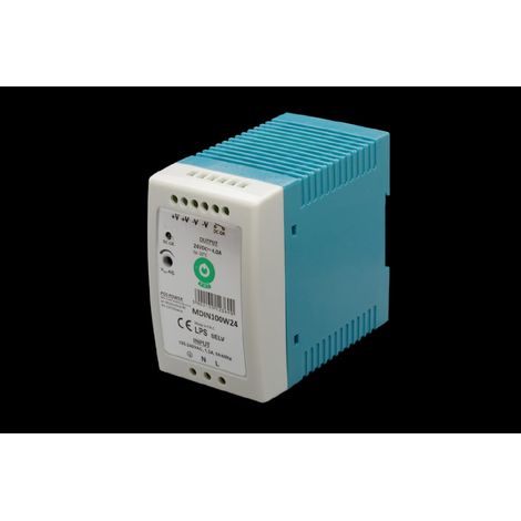 MDIN100W48: Alimentatore slim per guida DIN, 48V/2A, custodia in plastica