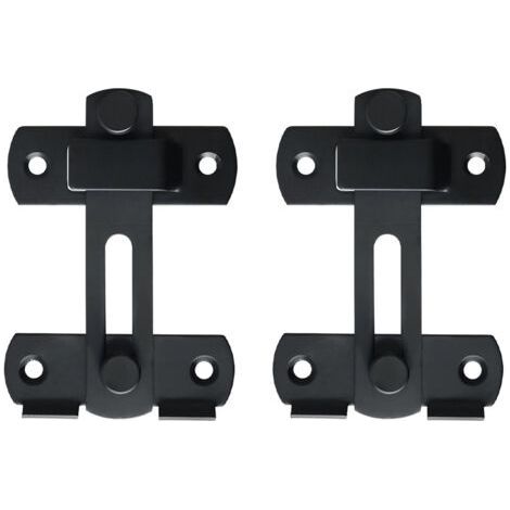 FENOPLASTICA(Deux, noirs) serrures de porte coulissante en acier inoxydable, loquets de porte battante avec vis pour portes, fenêtres, armoires et jardins (1/5)