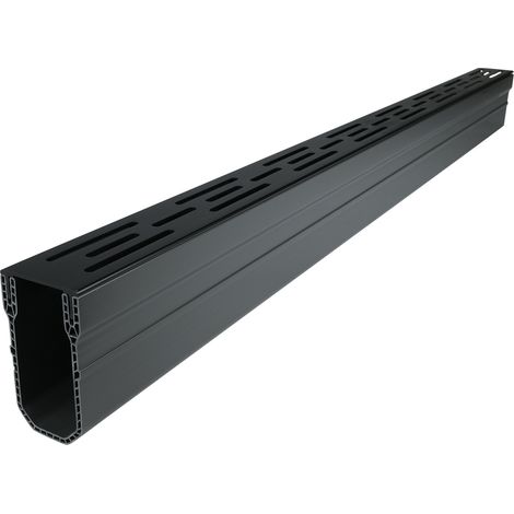 Entwässerungsrinnen schmal Schwarz 1000 x 55 x 100 mm - Pro Stück (1/5)