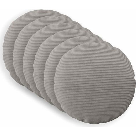 Cushion Cover 6 pcs HEERLEN Light Grey Ø 30 cm Corduroy vidaXL