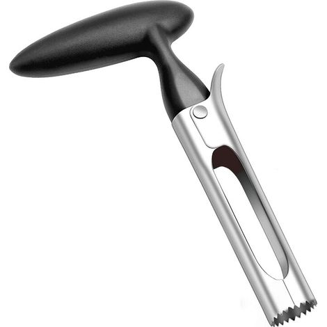Vide-pomme, arrache-pomme avec manche en ABS et lame dentelée en acier inoxydable, noir (1/5)