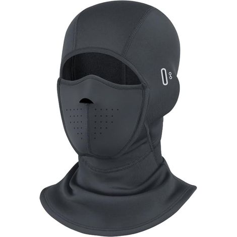 Cagoule magnétique à ouverture facile pour temps froid, bonnet d'hiver respirant en laine pour hommes et femmes, idéal pour le ski, la course à pied, la moto et les travaux extérieurs (noir). (1/5)