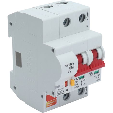 Interrupteur intelligent 2P WiFi Bluetooth disjoncteur 100A AC 220V, certifié CE/FCC/RoHS, remplace ancien modèle SPU 10132001115, commande à distance. (1/5)