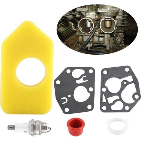 Jeu de Bougies d'allumage pour Filtre à air, kit de Joint de diaphragme de carburateur, Petits Moteurs à remplacer pour Briggs & Stratton (1/5)