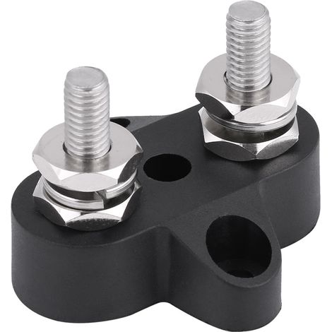 Bornier d'alimentation M6 pour barres omnibus, double distribution d'alimentation positive robuste 48 V, 2 goujons (1/5)