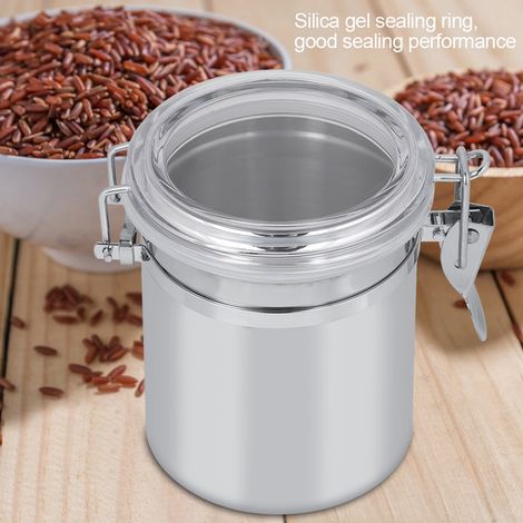 Boîte à café en acier inoxydable, pot de conservation des aliments, récipient pour thé, sucre, lait en poudre (1011cm) (1/5)