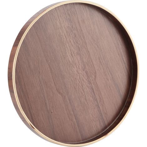 Rundes Serviertablett aus Holz im japanischen Stil, 24 cm, für Speisen und Obst, geeignet für Küche, Haushalt und Hotel. (1/5)