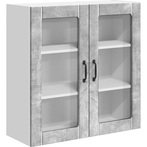 Maison Exclusive - Cabinet en verre mural LUCCA Gris béton 80 x 31 x 80 cm (1/5)