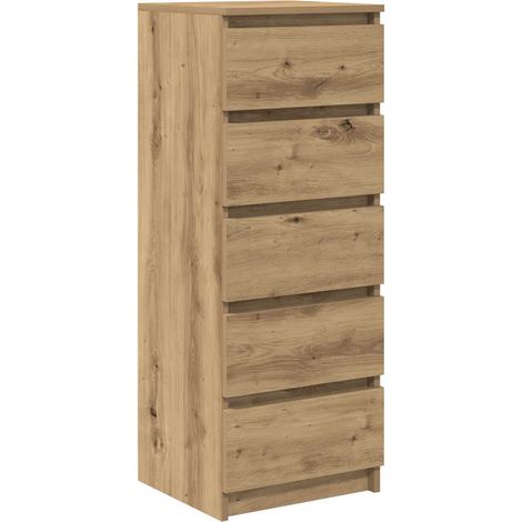 Maison La Vie - Buffet Salon Moderne - Meuble de rangement - et tiroirs chêne artisanal 37,5x35x99 cm bois ingénierie bu4255 (1/5)