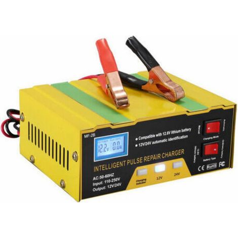 Chargeur De Batterie - 12V 24V - Affichage Digital - Pulse Repair - Pour Voiture Moto Scooter Camion - 180W - 0-10A Auto-Ajustable (1/4)