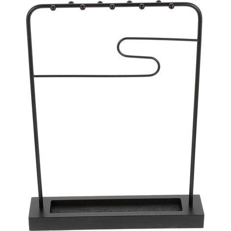Portapennelli da calligrafia in ferro e legno scuro, semplice ed elegante, per scrivania, ideale per pennelli e penne. (1/5)