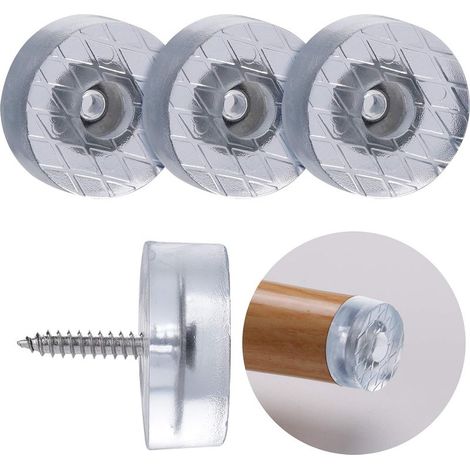 20 patins en caoutchouc antidérapants ronds de 18 mm de diamètre pour meubles, chaises, canapés, tables et parquets afin de réduire le bruit transmis. (1/4)