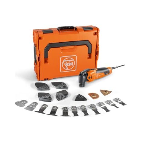 FEIN Multimaster MM 500 SELECTION, rápida velocidad de corte con 55 accesorios, Motor FEIN 350 W, Sistema antivibración, Portaherramientas StarlockPlus, Cambio de herramienta rápido QuickIN