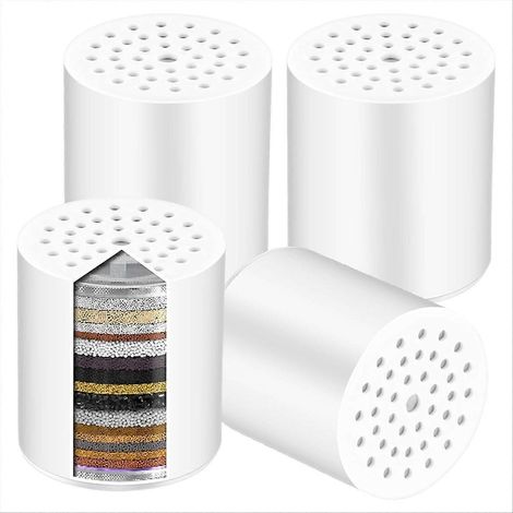 Lot de 4 filtres de douche de rechange à 20 étapes avec vitamine C pour pommeau de douche (1/5)