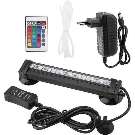 Lampe à bulles pour aquarium étanche IP68, submersible, barre LED à changement de couleur avec télécommande 24 touches (16 cm) (1/5)