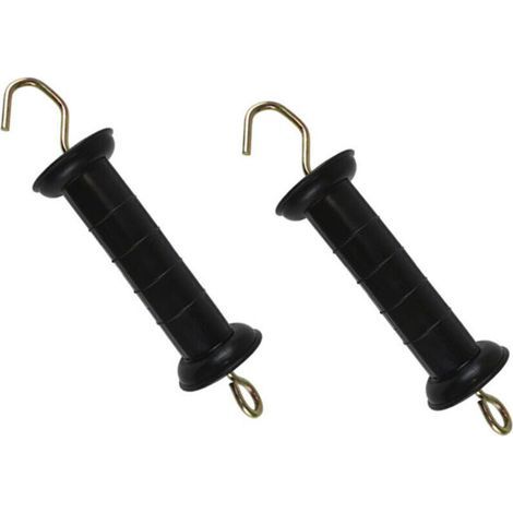 Lot de 2 poignées de sécurité pour portail électrique avec ressort - Accessoires de jardin Stable (Noir) (1/4)