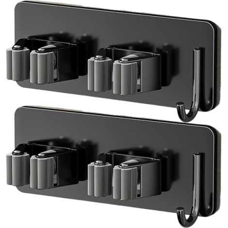 Porte-balai - Porte-vadrouille mural - Acier inoxydable SUS304 - Pour cuisine garage buanderie salle de bains - Pack de 2