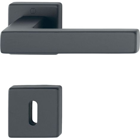 Garniture pour poignée - Sur rosace BB - Aluminium - Noir (1/2)
