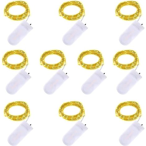 led Fe Chane Lumires - 2m 20 Led Fonctionnant Sur Batterie Fil De Cuivre Tanche Guirlandes Lumineuses Pour Les Vacances Mariage Fte Nol Diy Dcorat (1/5)