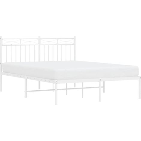 Estructura cama sin colchón con cabecero metal blanco 140x200cm vidaXL