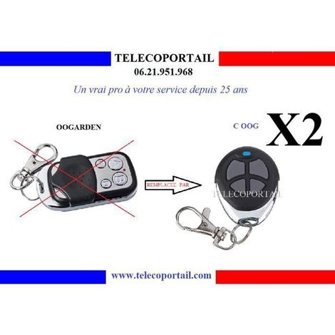 LOT DE 2 Télécommandes compatibles - TELECOPORTAIL - IUMIN 3500 - Compatible OOGARDEN - Réf. 0471-0005 - Noir (1/2)