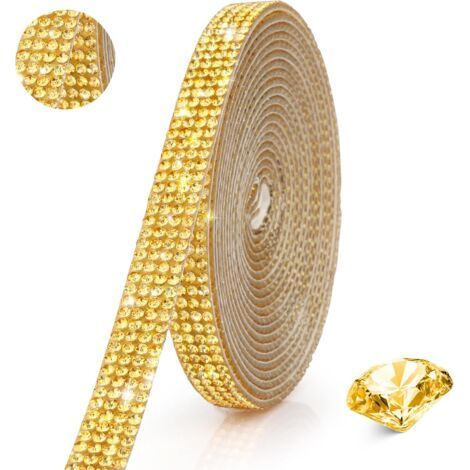 Gold - Self-Adhesive Rhinestone Strip and Glitter Ribbon (1/5)