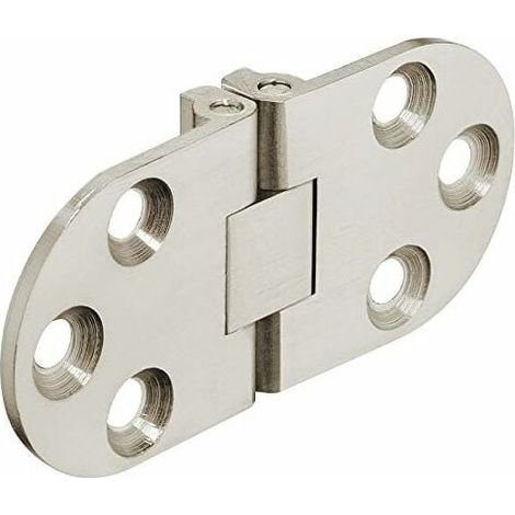 Charnières De Table Pliante - Pour Tables De Cuisine, Machines À Coudre, Mobilier De Bureau, Plateaux De Table Pliante - Charnière Invisible Plate En Métal En Acier Nickelé Mat - 30x65mm - 1 Pièce (1/5)