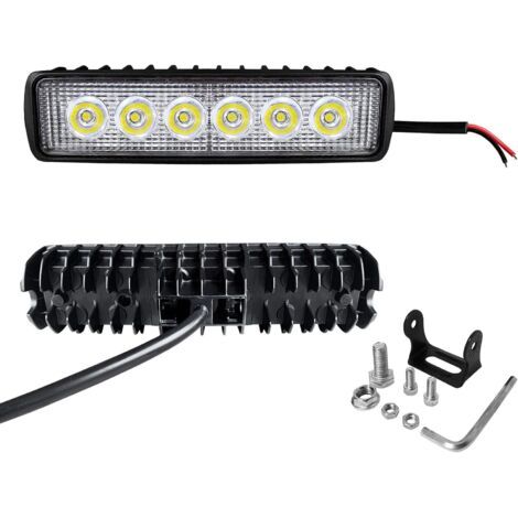 4 X 18W LED phares de travail barre lumineuse phare de travail - LED feux auxiliaires IP67 aluminium pour réflecteur tracteur agricole tout terrain-Fei Yu (1/4)